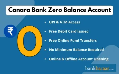 Canara Bank Zero Balance Account