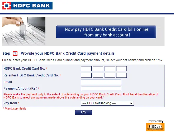 Hdfc Card Credit Card Payment